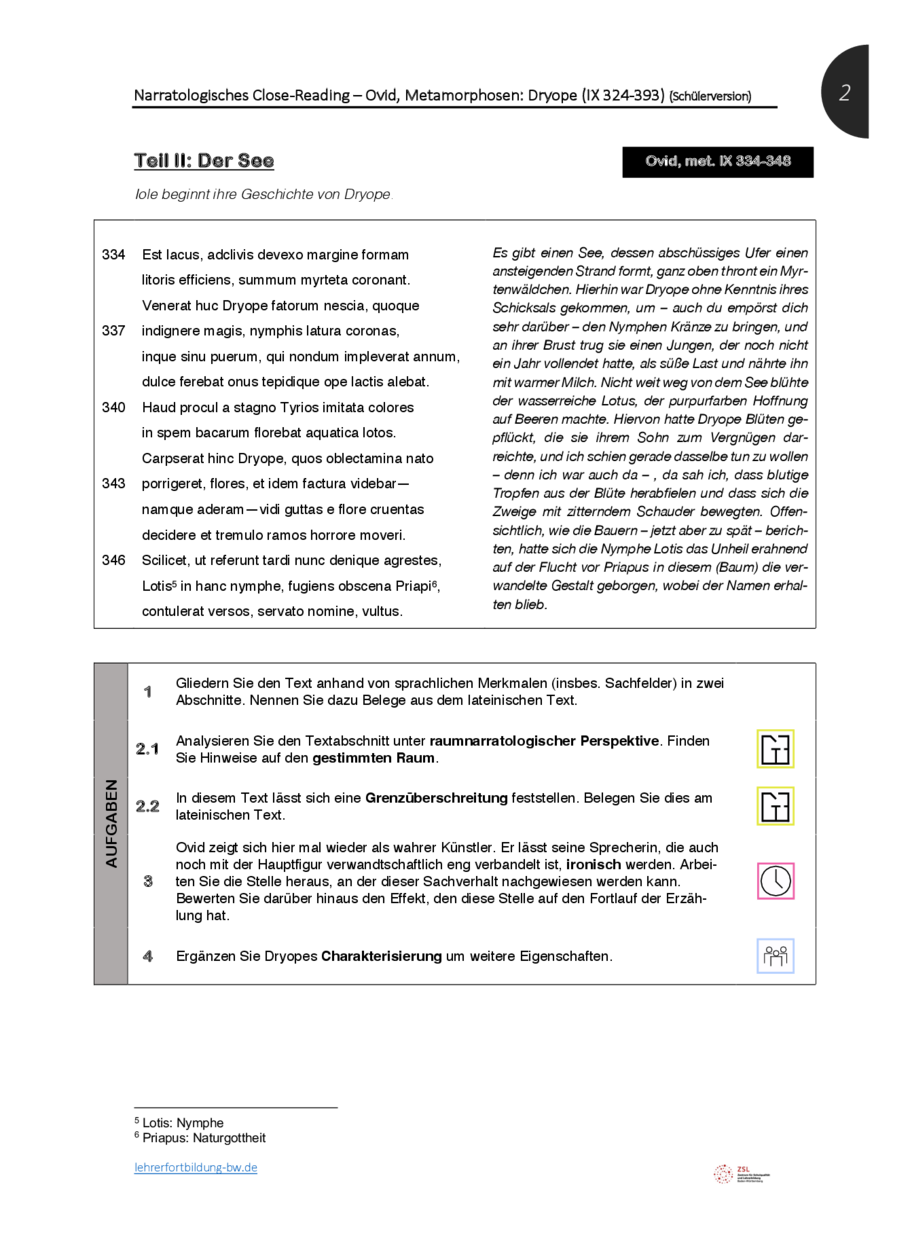 Text 2: Dryope (IX 324-393) – Schülerversion, Seite 2