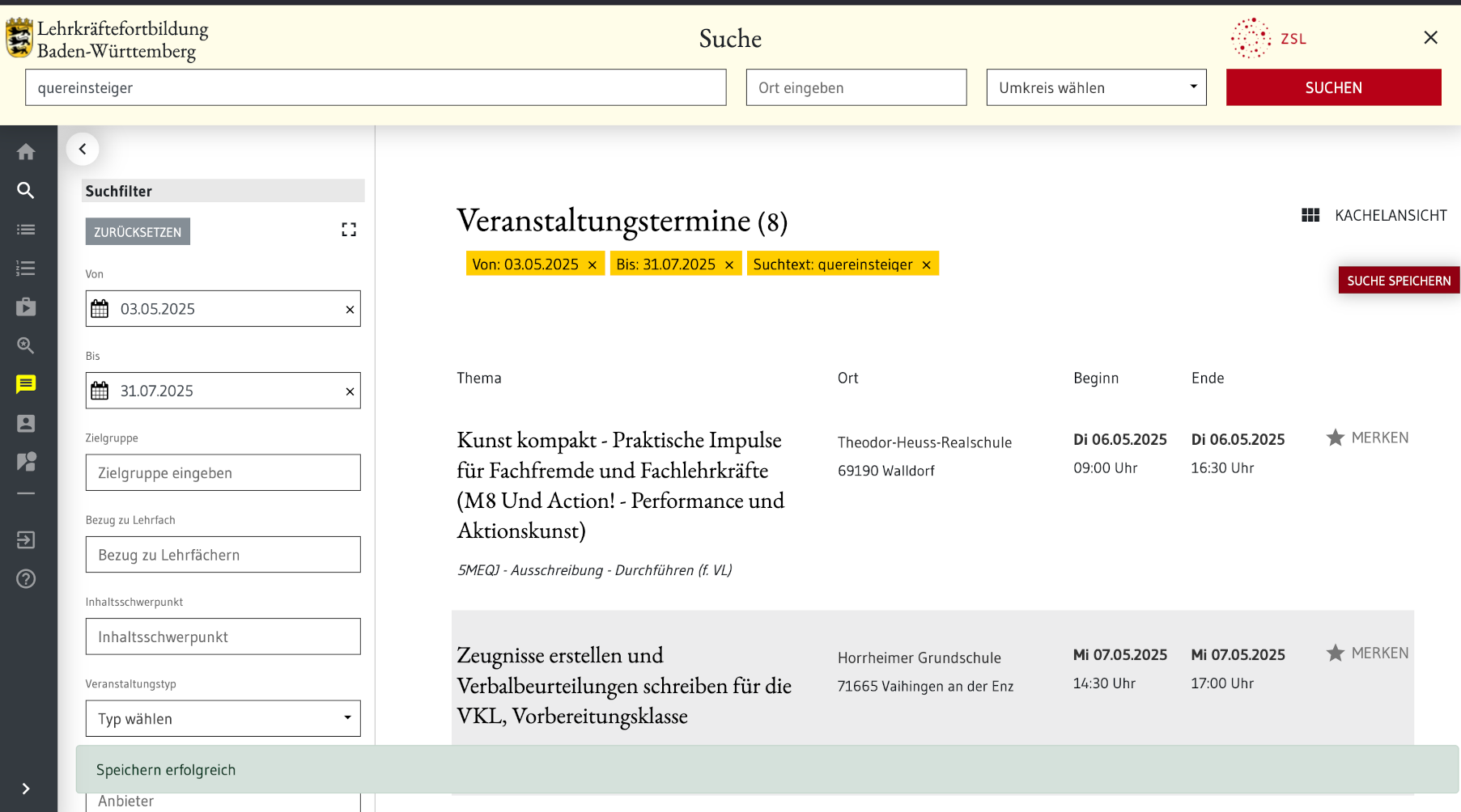 Suche speichern