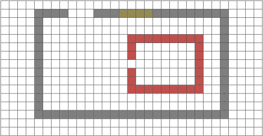 Skizze der Ebene 1 auf Karopapier