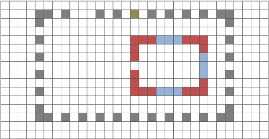 Skizze der Ebene 2 auf Karopapier