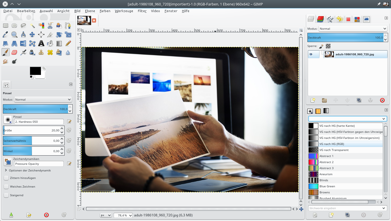 GIMP bei der Arbeit