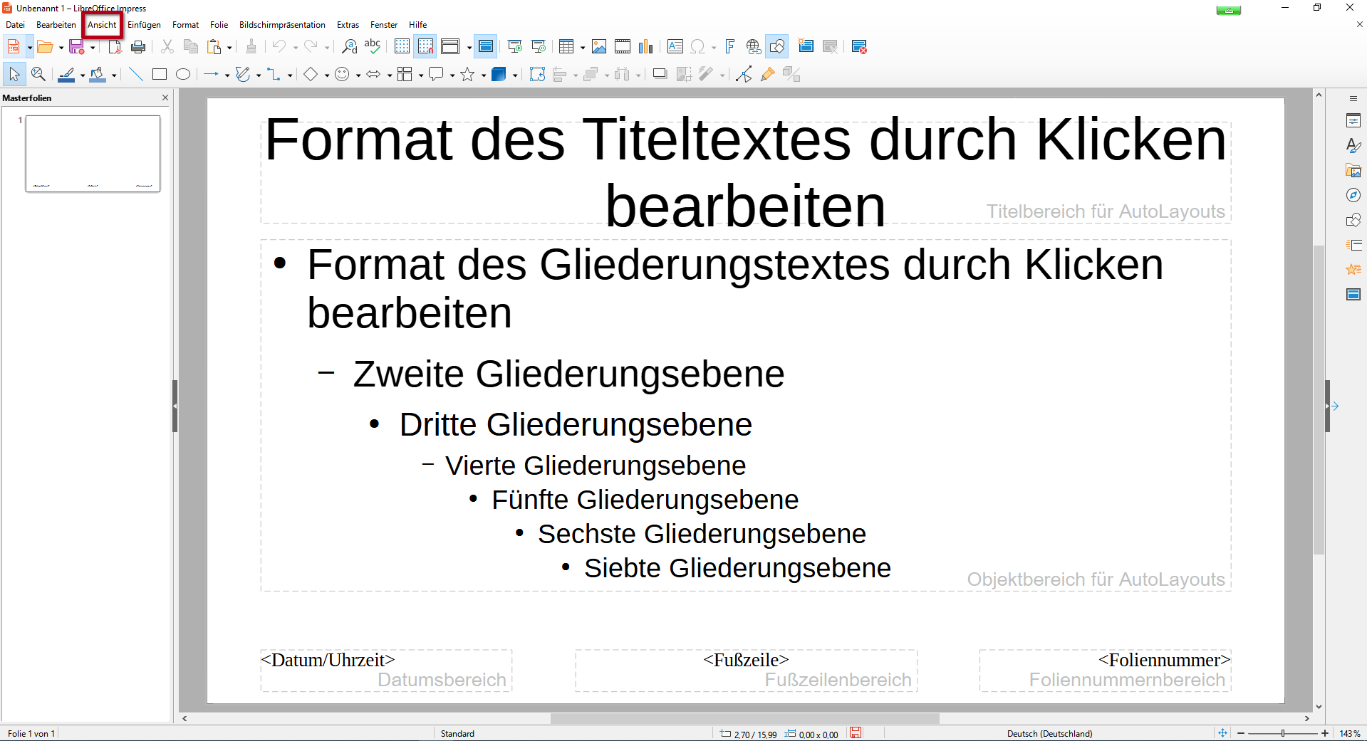 Masteransicht