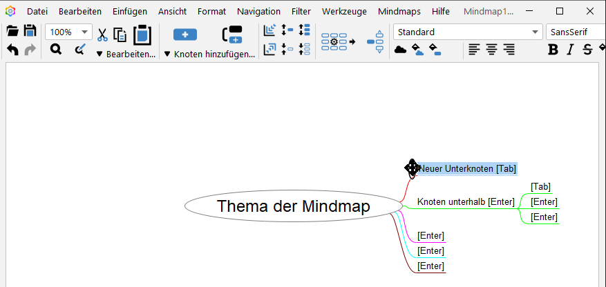 Äste und Knoten verschieben