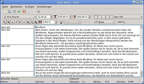 Editor in Scribus