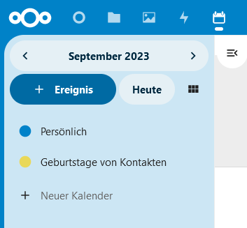 Kalender Persönlich und Geburtstage von Kontakten