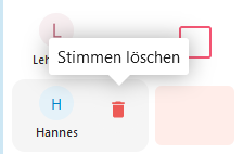 Ansicht des Symbols Papierkorb, welches durch das Darüberfahren mit der Maus erscheint.