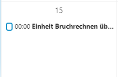 Gezeigt wird der Eintrag der Aufgabe aus dem Board im Kalender.