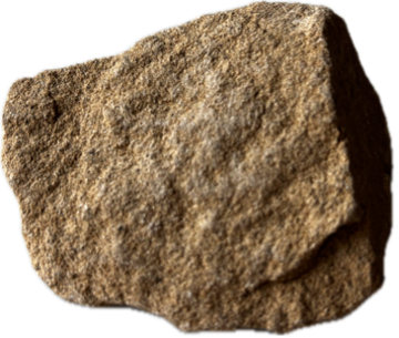 Das Bild zeigt einen unregelmäßig geformten, braunen Stein.