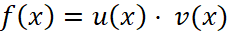 f von x ist gleich u von x  mal v von x