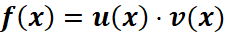 f von x ist gleich u von x  mal v von x