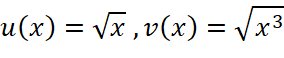 u von x ist gleich Wurzel x Komma v von x ist gleich Wurzel x hoch drei