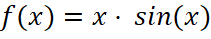 f von x ist gleich x mal Sinus von x