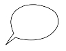 Einfaches Bild einer Sprechblase mit Spitze nach links unten.