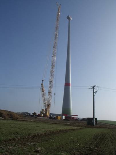 Aufbau der Windkraftanlag