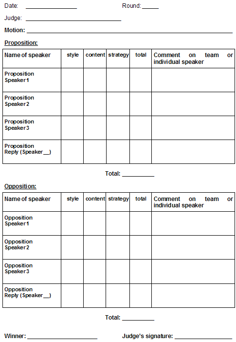 Guide to parliamentary debate