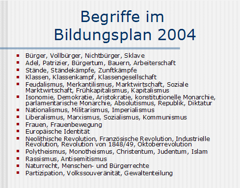 Begriffe im Bildungsplan 2004