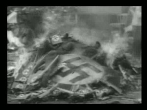 Verbrennung von Nazi Symbolen