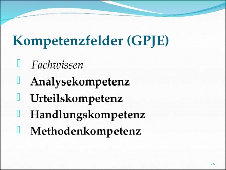 Kompetenzfelder (GPJE)