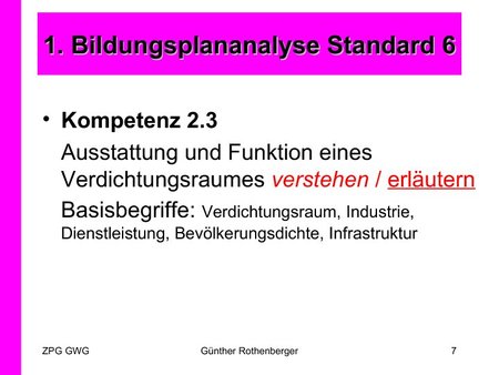Bildungsplananalyse Standard 6 - Kompetenz 2.3