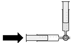 Schematische Darstellung von Schritt 1 des Versuchsaufbaus