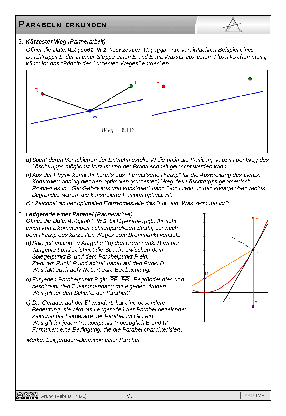 Parabel erkunden: Lösung, Seite 2