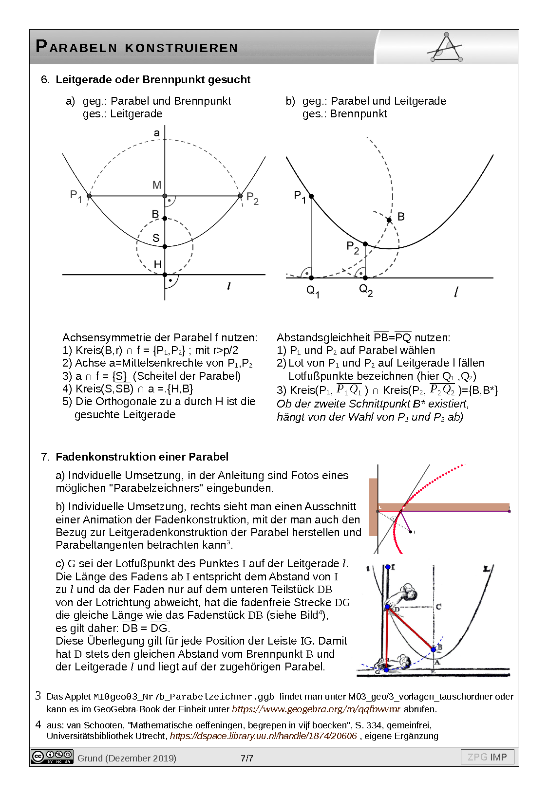 Parabeln kontruieren: Lösung, Seite 7