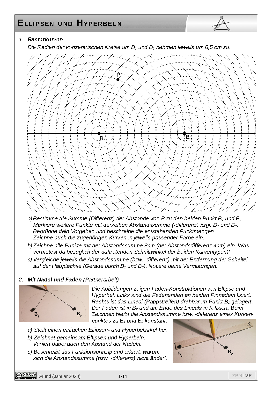 Ellipsen und Hyperbeln: Lösung, Seite 1