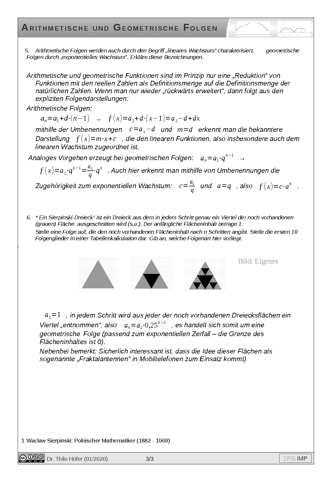 Arithmetische und Geometrische Folgen: Lösung, Seite 3