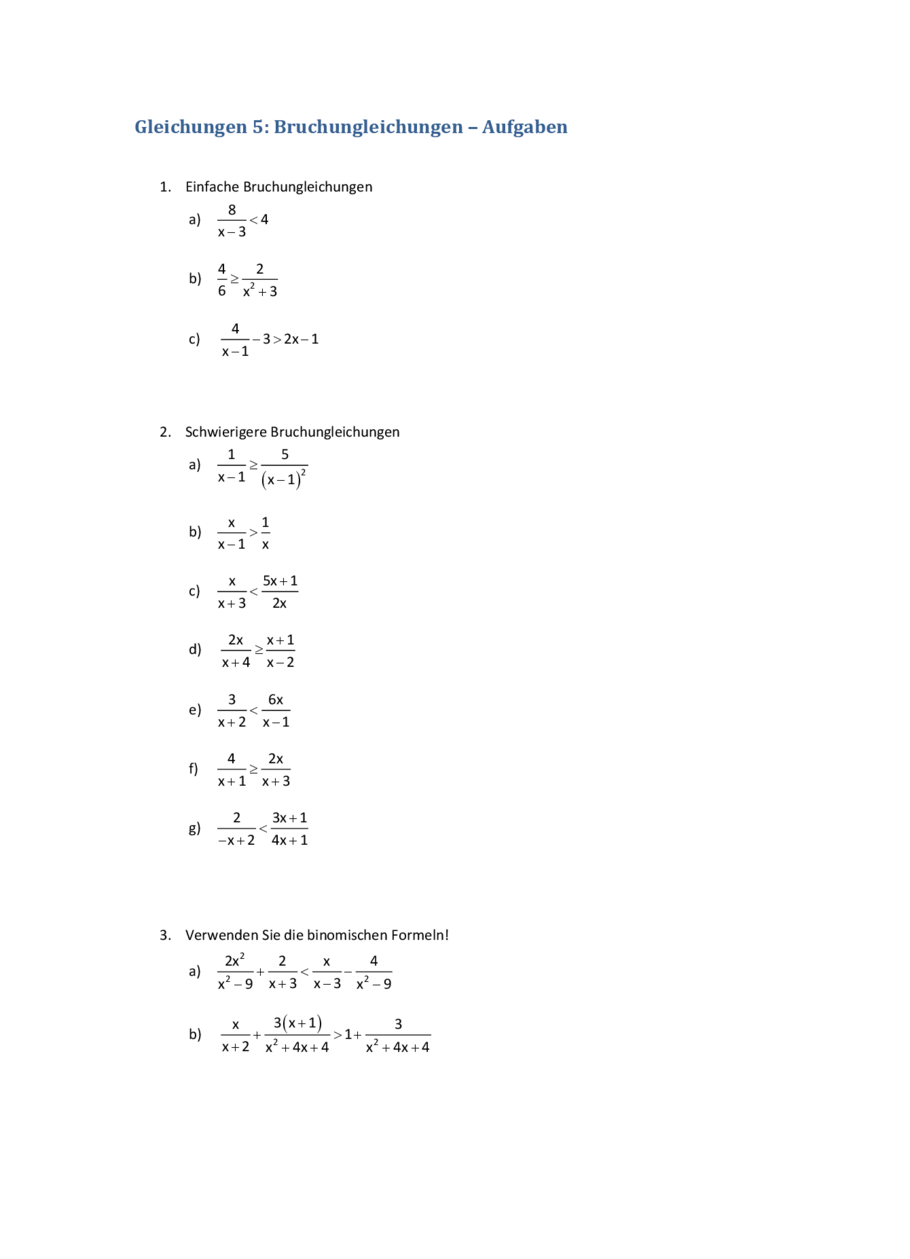 Bruchungleichungen, Seite 2