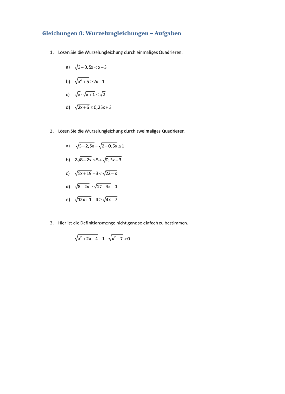 Wurzelungleichungen: Alternativer Weg, Seite 3