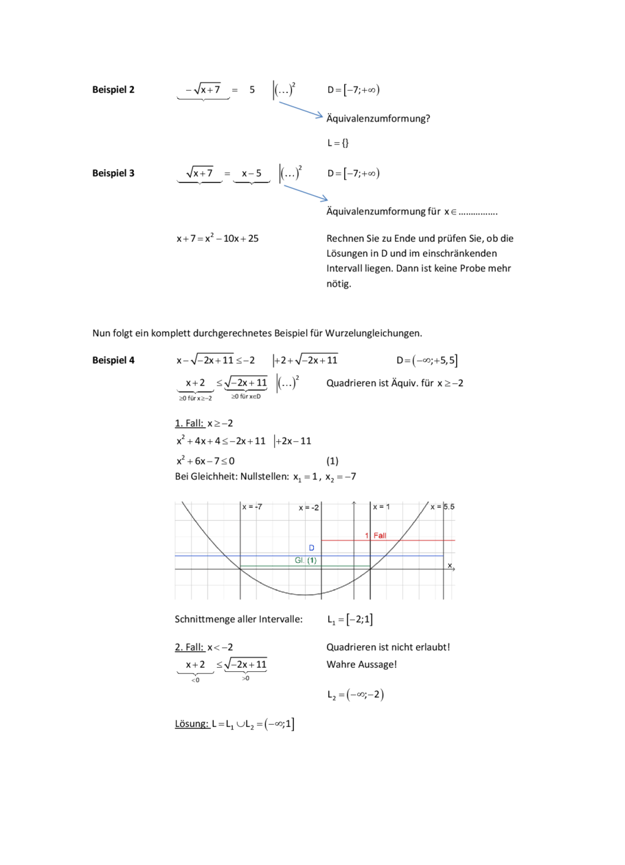 Wurzelungleichungen, Seite 2