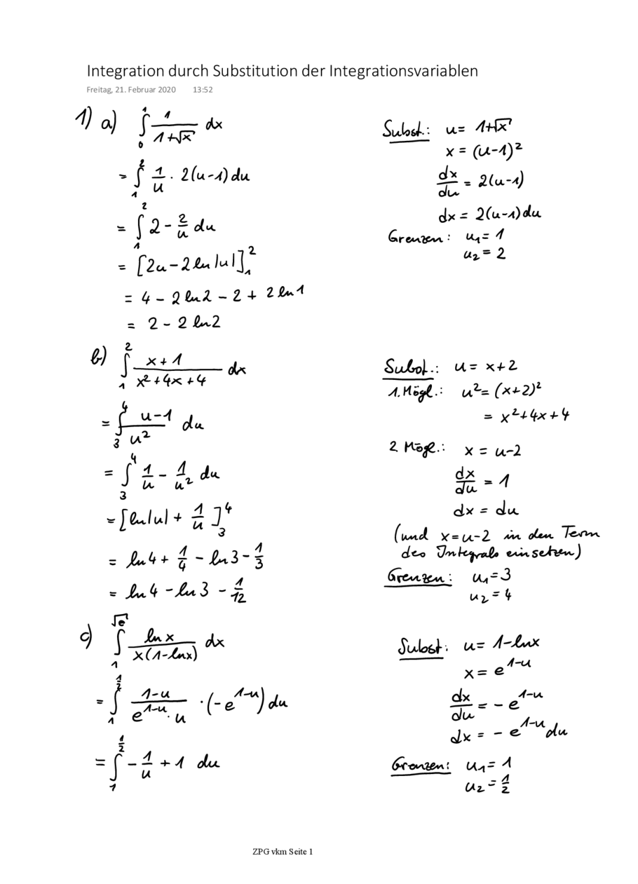Lösung: Handschriftlich, Seite 1