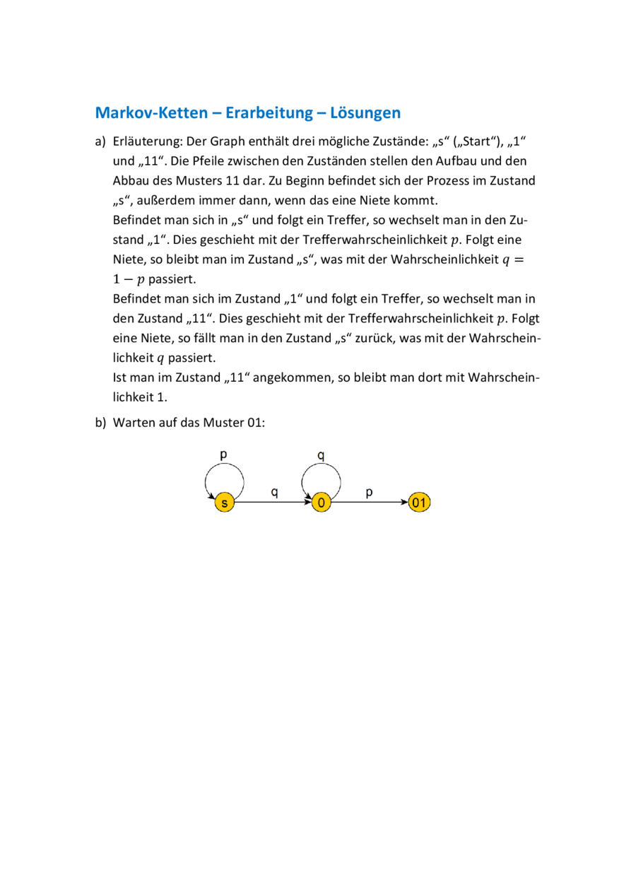 Markov-Ketten: Lösung, Seite 1