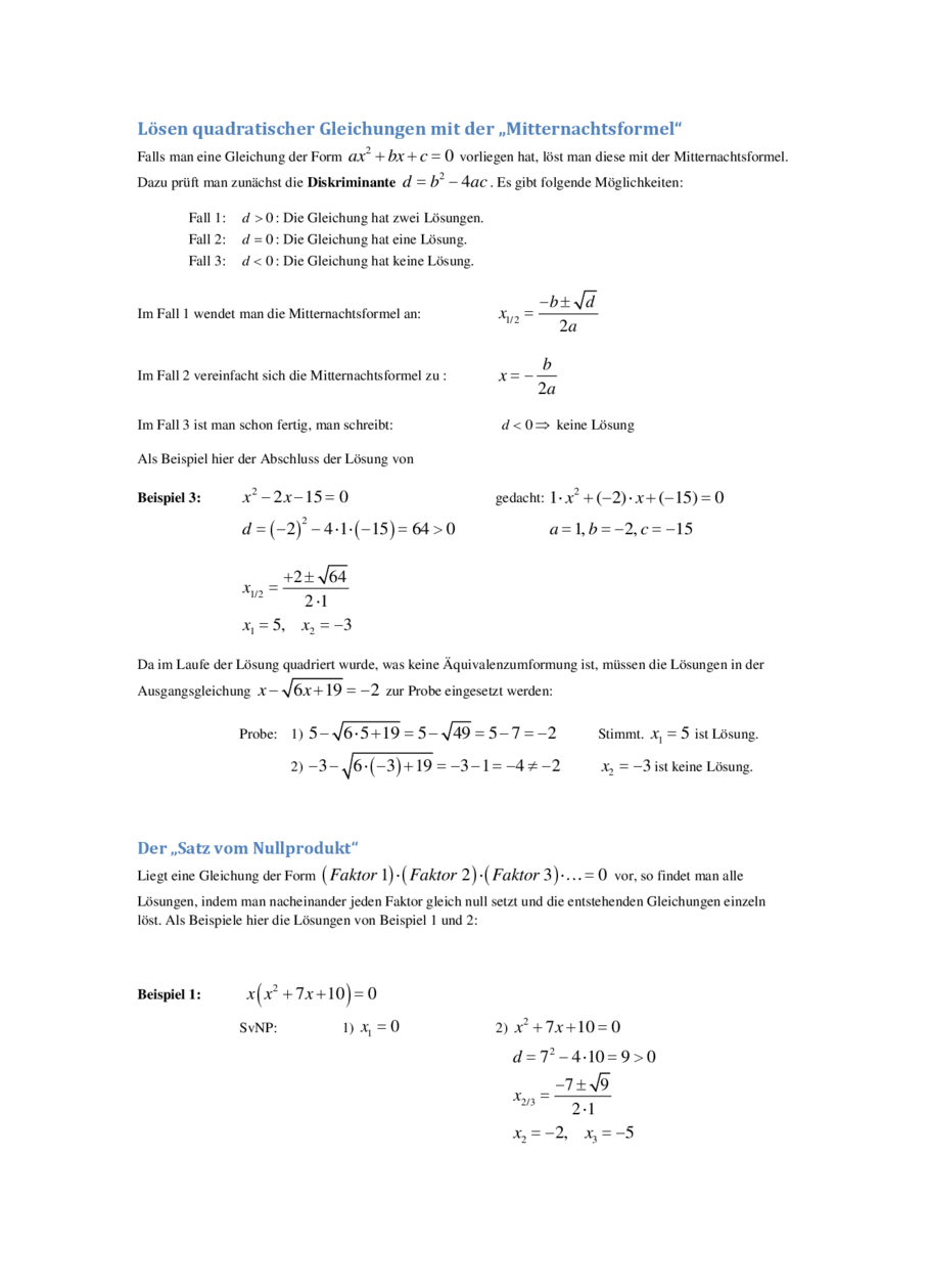 Gleichungen, Seite 2