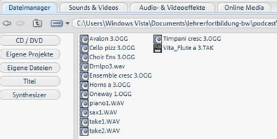 MusicMaker Dateimanager