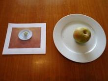2 Äpfel auf Teller und Serviette