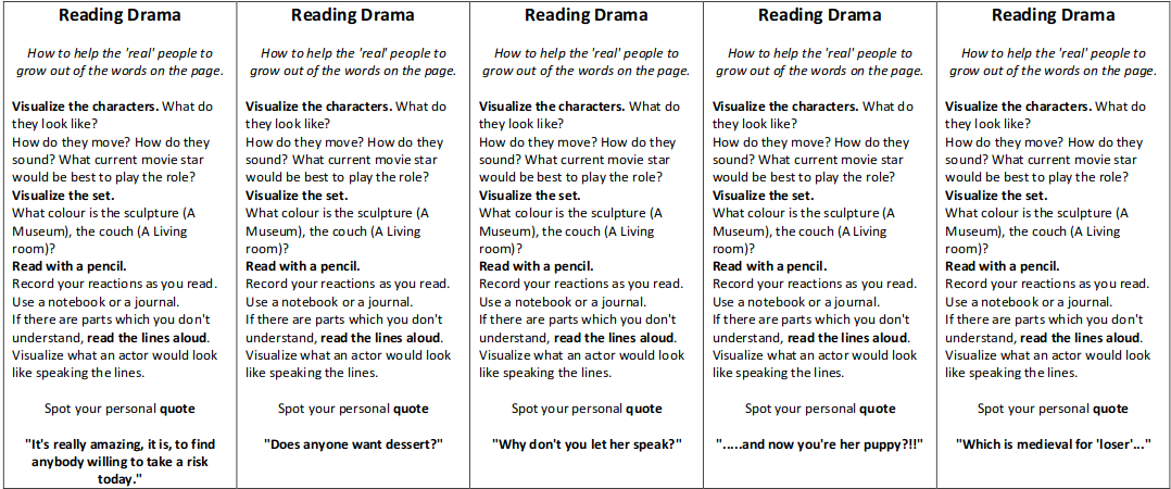 Reading drama tips
