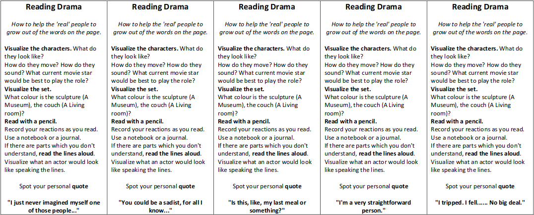Reading drama tips