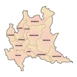 Karte der lombardischen Provinzen