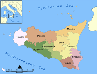 Karte der sizilianischen Provinzen