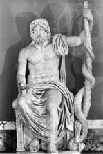 Sitzende Asklepios-Statue