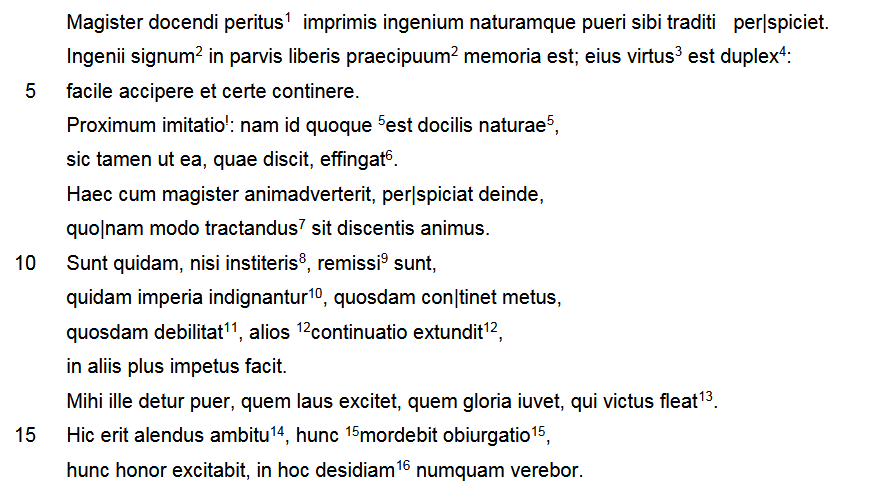 Quintilian, institutio oratoria 1, 3, 1-4. 6-13  