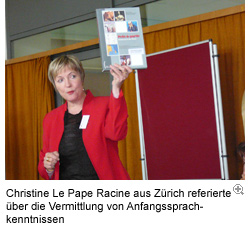 Christine Le Pape Racine aus Zürich referierte über die Vermittlung von Anfangssprachkenntnissen 